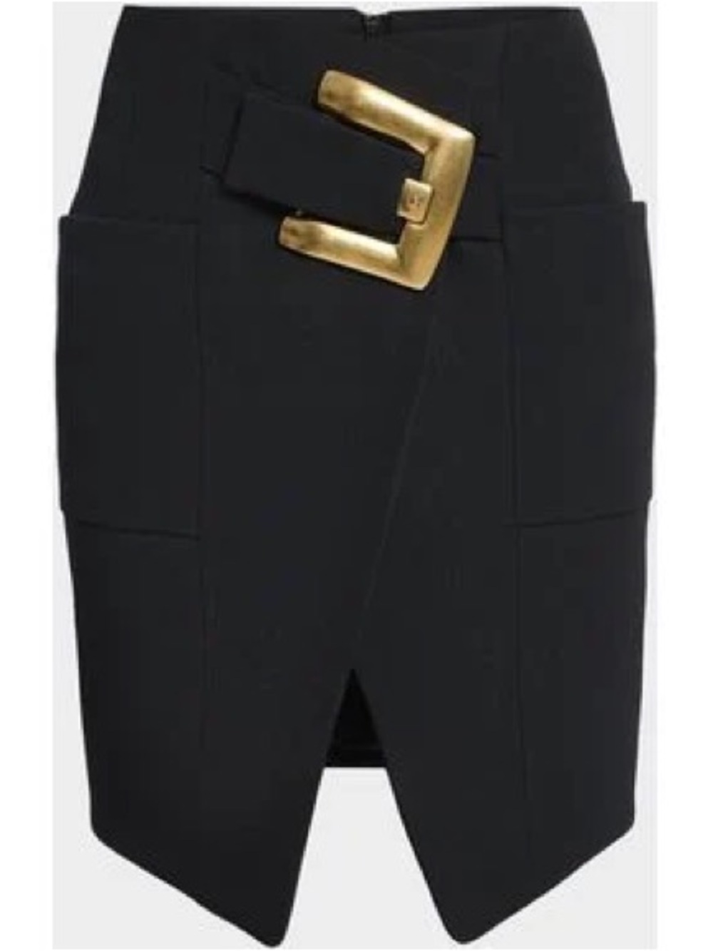 NWT Balmain black grain de poudre miniskirt with belt size 34 / US 2โ
